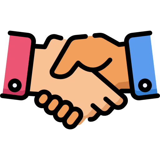 Icon veranschaulicht die Partnerschaft zwischen einem Webentwickler und Agenturen.